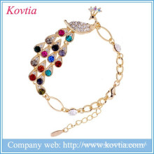 wholesale yiwu market jewelry smart charm peacock bracelet 2016 new products